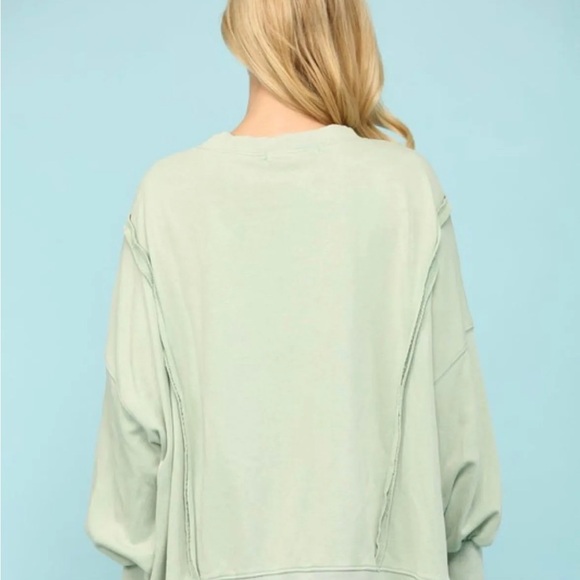 Blue Velvet Mint Green Starstruck Sweatshirt - Picture 5 of 5
